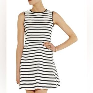 Theory Nikay B Striped Sleeveless Mini Dress Cream & Navy Women's size 6